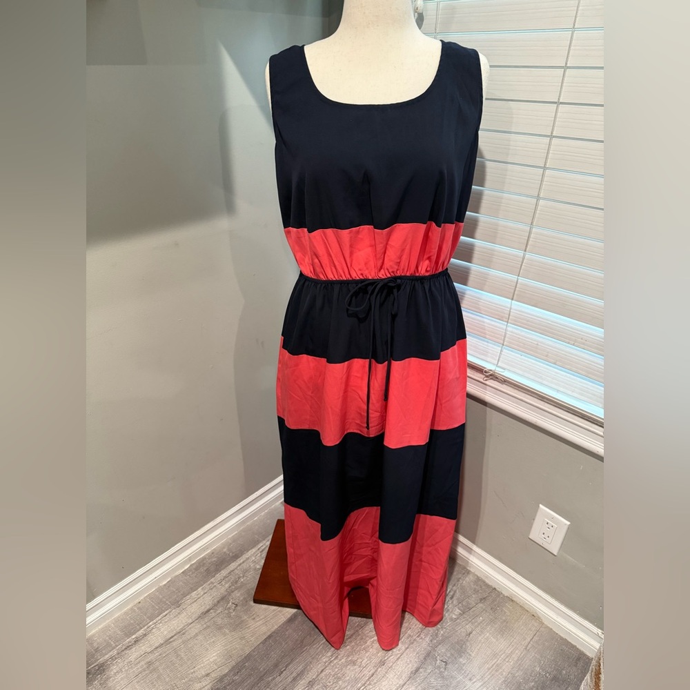 Enfocus Women Blue and pink Striped‎ Maxi Dress
